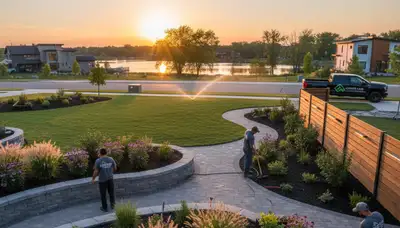 Omaha, NE landscaping team providing professional lawn care and landscape maintenance services