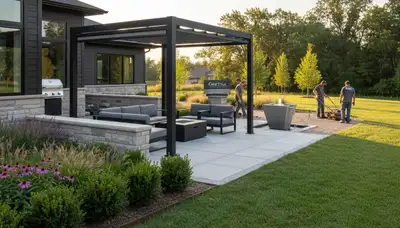 Landscaping team serving Omaha, NE with professional lawn care and yard maintenance services