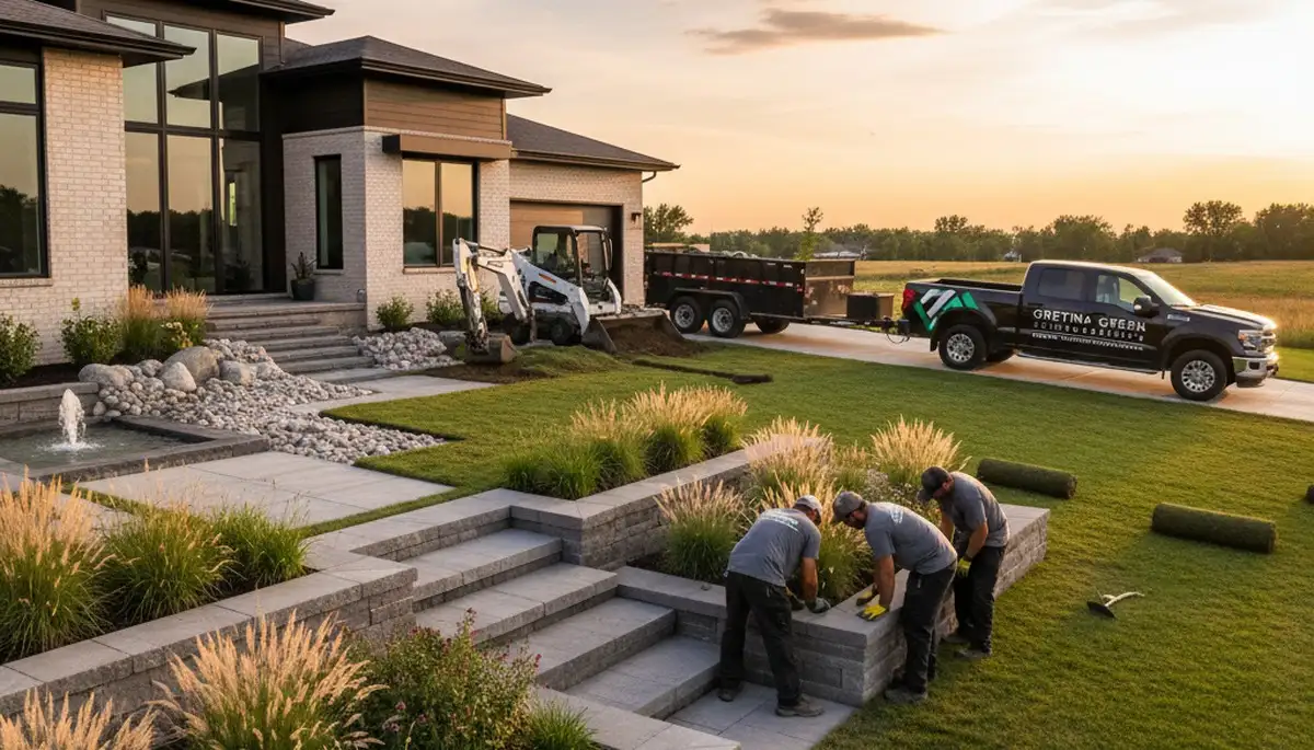 Landscaping team serving Omaha, NE with professional lawn and outdoor property care