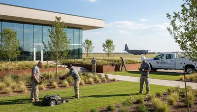 Landscaping crew serving Omaha, NE with professional lawn care and outdoor maintenance