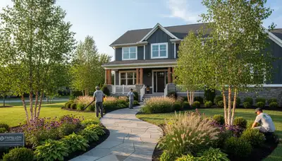 Landscaping team serving Omaha, NE with professional lawn and yard maintenance services