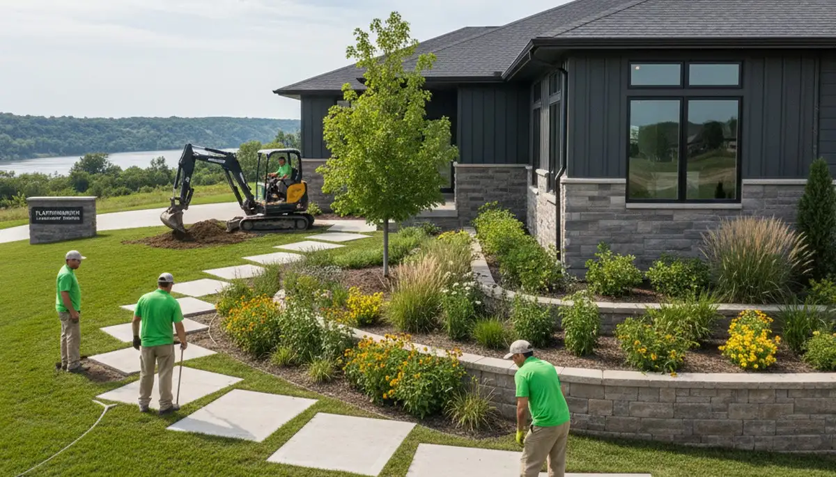 Omaha, NE landscaping team providing professional lawn care and outdoor maintenance services