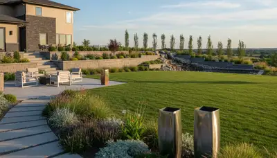 Landscaping team serving Omaha, NE on a residential yard project