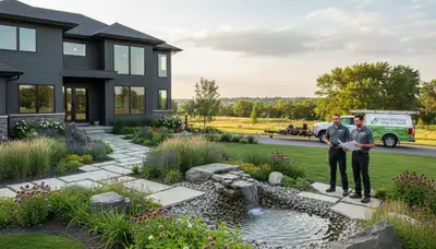 Landscaping team providing lawn care services in Omaha, NE
