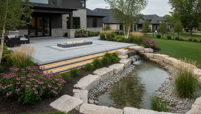 Landscaping team providing lawn care and outdoor maintenance in Omaha, NE