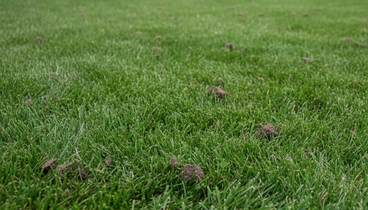 Omaha NE lawn recovering after professional aeration by Chop Chop Landscaping showing thicker, greener turf